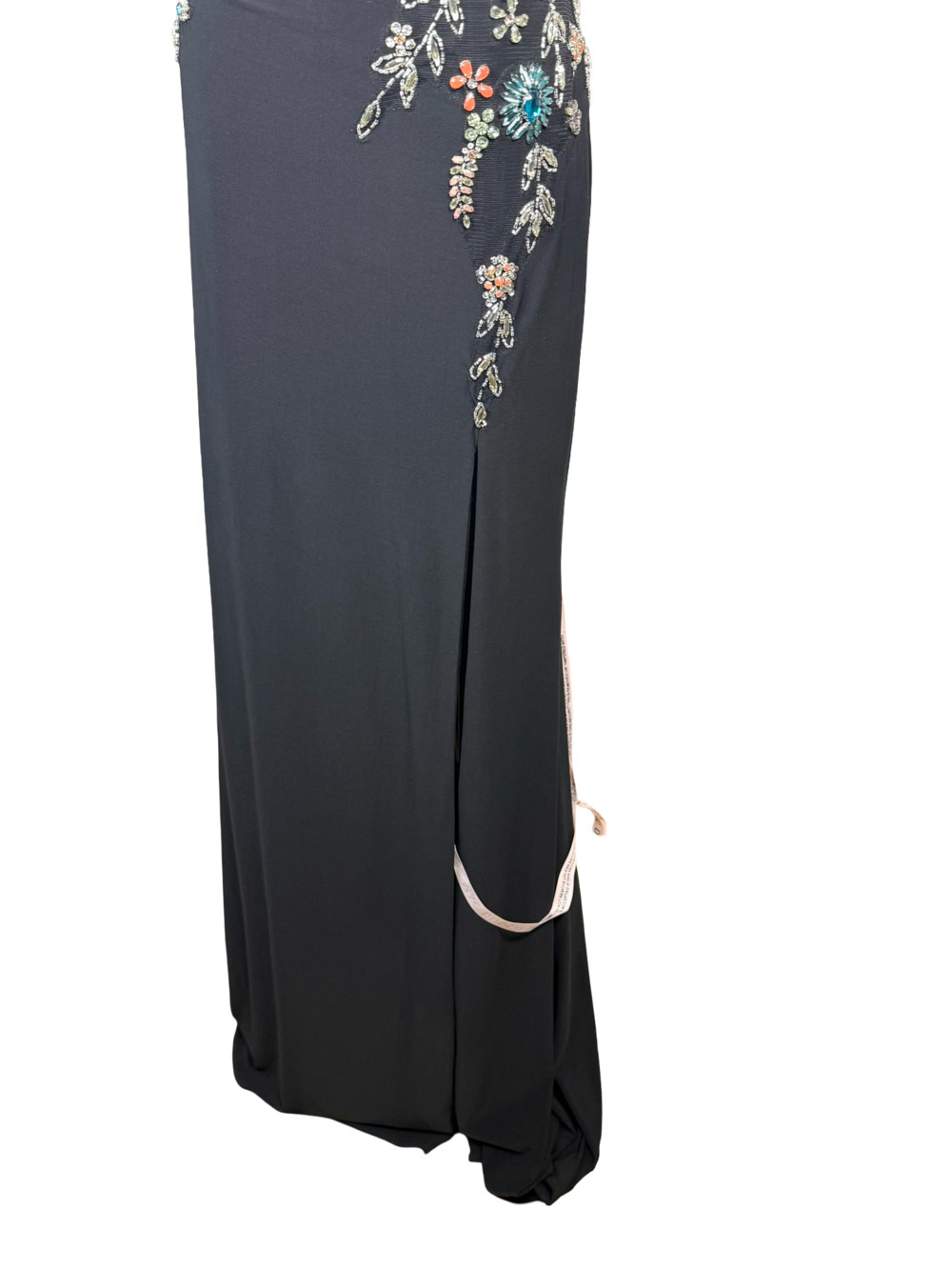 Mac Duggal 42006 Black V-Neck Beaded Floral Cami Gown - Picture 6 of 14